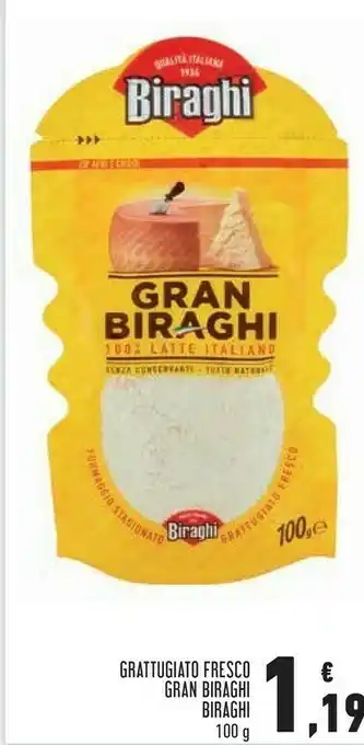 Conad Superstore Biraghi Gran 100% Latte Italiano Grattugiato Fresco 100 G(ml) offerta