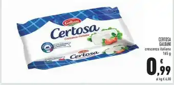 Conad Superstore Galbani Certosa Crescenza 165 G(ml) offerta