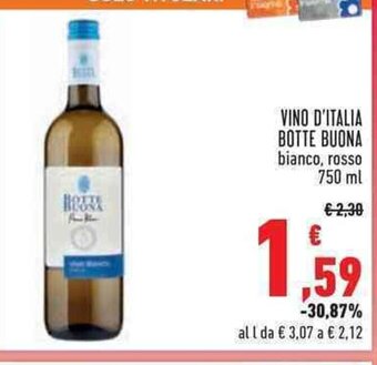 Conad VINO D'ITALIA BOTTE BUONA bianco, rosso 750 ml offerta