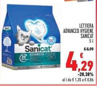 Conad LETTIERA ADVANCED HYGIENE SANICAT 5 l offerta