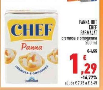 Conad PANNA UHT CHEF PARMALAT cremosa e omogenea 200 ml offerta