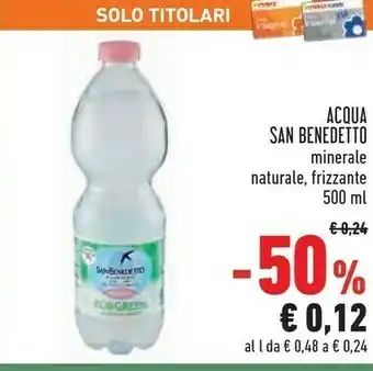 Conad Superstore San Benedetto Acqua Minerale Naturale Frizzante 500 G(ml) offerta