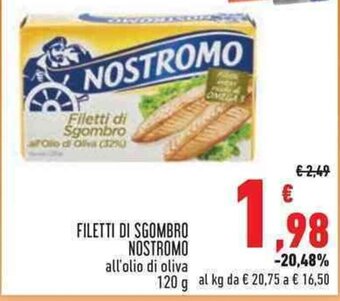Conad FILETTI DI SGOMBRO NOSTROMO all'olio di oliva 120 g offerta