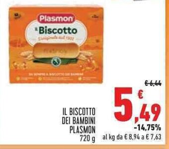 Conad IL BISCOTTO DEI BAMBINI PLASMON 720 g offerta
