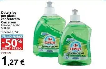 Carrefour Carrefour Detersivo Per Piatti Concentrato Limone O Aceto 500 Ml offerta