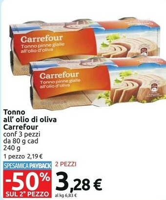 Carrefour Carrefour Tonno All'olio Di Oliva offerta