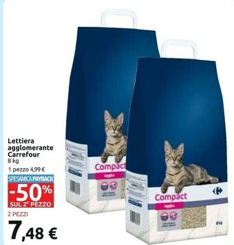 Carrefour Carrefour Lettiera Agglomerante 8 Kg offerta