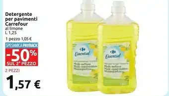 Carrefour Carrefour Detergente Per Pavimenti Al Limone L 1,25 offerta