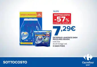Carrefour Detersivo Lavatrice Dash Regolare Liquido offerta