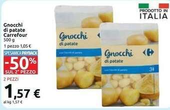 Carrefour Carrefour - Gnocchi Di Patate 500 G(ml) offerta
