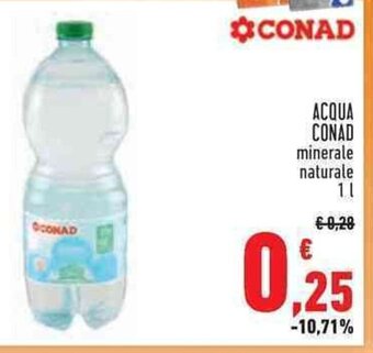 Conad ACQUA CONAD minerale naturale 1 l offerta