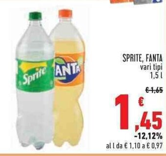 Conad SPRITE, FANTA vari tipi 1,5 l offerta