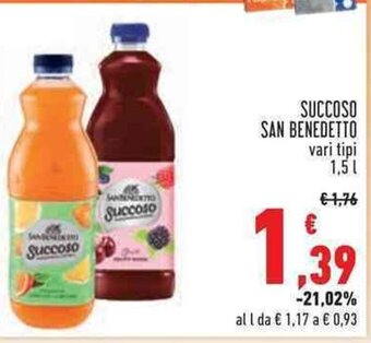 Conad SUCCOSO SAN BENEDETTO vari tipi 1,5 l offerta