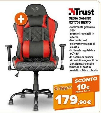 Expert Trust GXT-707 Sedia Da Gaming Per PC Seduta In Rete offerta