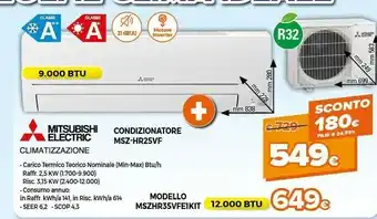 Expert Mitsubishi Electric MSZ-HR25VF Condizionatore Fisso Condizionatore Unità Interna Bianco offerta
