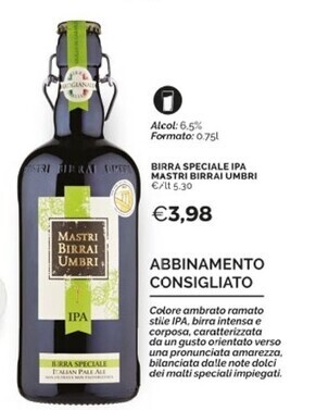 Mercatò Mastri birrai umbri birra speciale ipa offerta