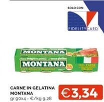Mercatò Montana carne in gelatina offerta