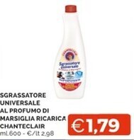Mercatò Chanteclair sgrassatore universale al profumo di marsiglia ricarica offerta