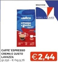 Mercatò Lavazza caffe' espresso crema e gusto offerta