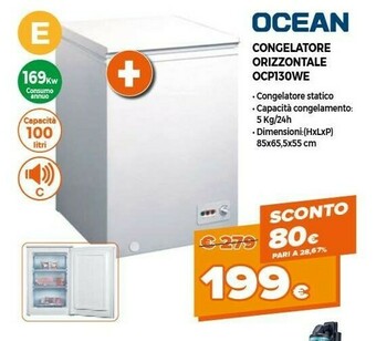 Expert Ocean Congelatore Orizzontale OCP130WE offerta