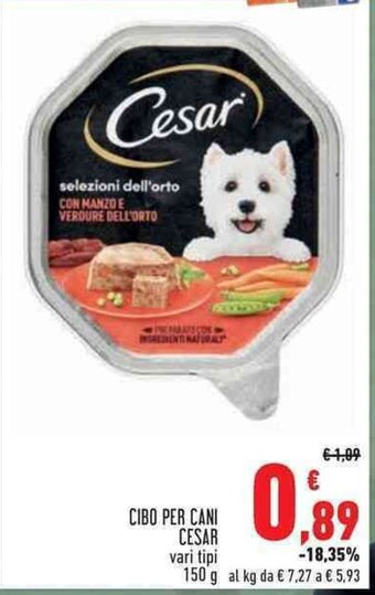 Conad CIBO PER CANI CESAR vari tipi 150 g offerta