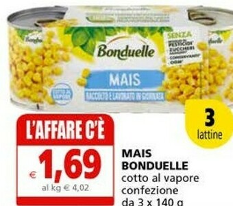 Il Gigante Bonduelle Mais Cotto Al Vapore offerta