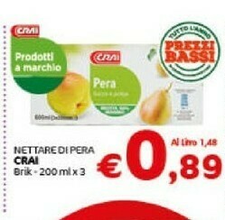 Crai Crai - Pera Succo E Polpa 600 G(ml) offerta