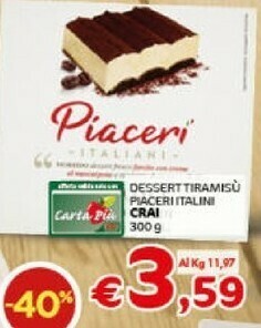 Crai Crai - Dessert Tiramisu Piaceri Italiani 300 G offerta