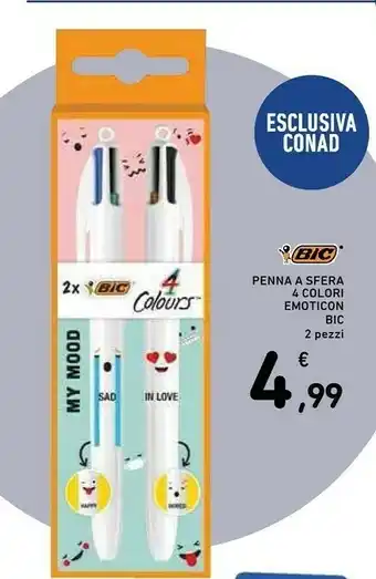 Conad Bic Penna A Sfera 4 Colori Emoticon offerta