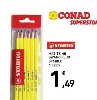 Stabilo Matita In Grafite - Swano Fluo - Pack Da 6 - Colori Assortiti
