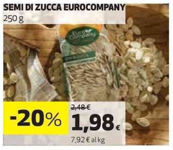 Coop SEMI DI ZUCCA EUROCOMPANY 250 g offerta
