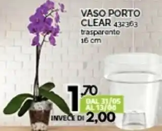 Orizzonte Vaso Porto Clear offerta