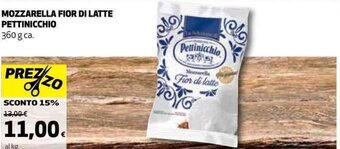 Coop MOZZARELLA FIOR DI LATTE PETTINICCHIO 360 g ca. offerta