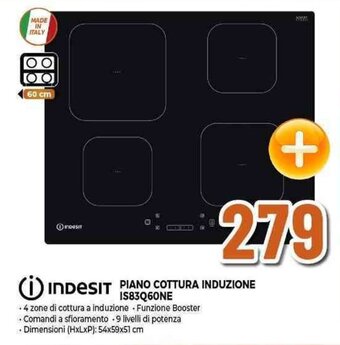 Expert INDESIT PIANO COTTURA INDUZIONE IS83Q60NE offerta