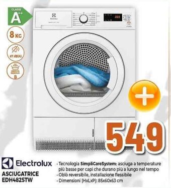 Expert Electrolux ASCIUGATRICE EDH4825TW offerta