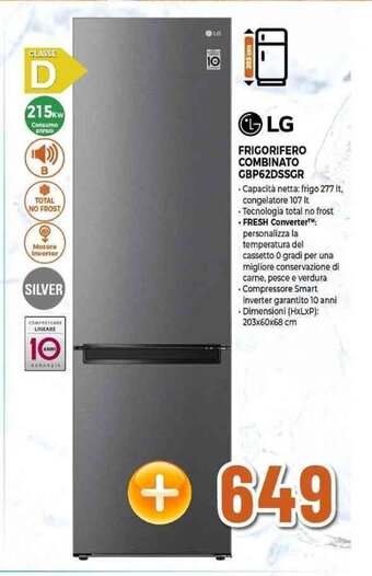 Expert LG FRIGORIFERO COMBINATO GBP62DSSGR offerta
