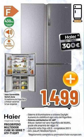 Expert Haier FRIGORIFERO MULTIDOOR CUBE 90 SERIE 7 HTF-710DP7 offerta