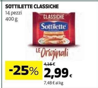 Coop SOTTILETTE CLASSICHE 14 pezzi 400 g offerta
