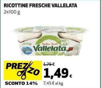 Coop RICOTTINE FRESCHE VALLELATA 2x100 g offerta
