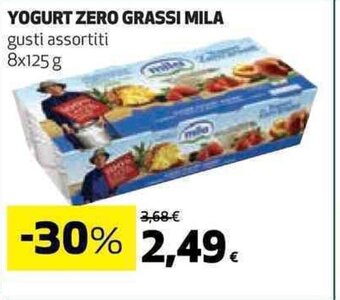 Coop YOGURT ZERO GRASSI MILA gusti assortiti 8x125 g offerta