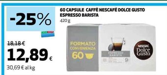 Coop 60 CAPSULE CAFFÈ NESCAFÉ DOLCE GUSTO ESPRESSO BARISTA 420 g offerta