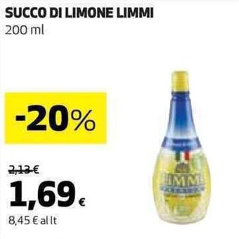 Coop SUCCO DI LIMONE LIMMI 200 ml offerta