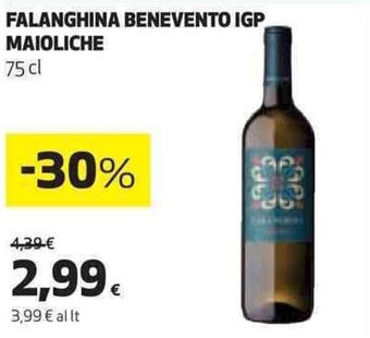 Coop FALANGHINA BENEVENTO IGP MAIOLICHE 75 cl offerta