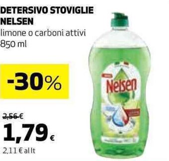 Coop DETERSIVO STOVIGLIE NELSEN limone o carboni attivi 850 ml offerta