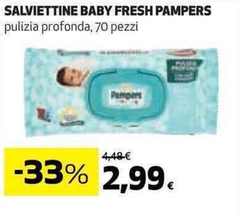Coop SALVIETTINE BABY FRESH PAMPERS pulizia profonda, 70 pezzi offerta