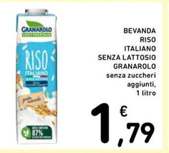 Spazio Conad BEVANDA RISO ITALIANO SENZA LATTOSIO GRANAROLO 1 litro offerta