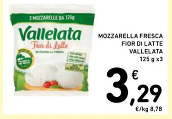 Spazio Conad MOZZARELLA FRESCA FIOR DI LATTE VALLELATA 125 g x3 offerta