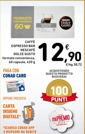 Spazio Conad CAFFÈ ESPRESSO BAR NESCAFÈ DOLCE GUSTO 60 capsule, 420 g offerta