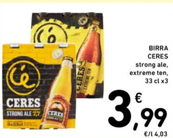 Spazio Conad BIRRA CERES 33 cl x3 offerta