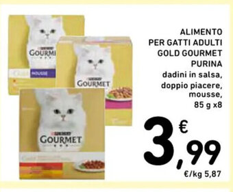 Spazio Conad ALIMENTO PER GATTI ADULTI GOLD GOURMET PURINA 85 g x 8 offerta
